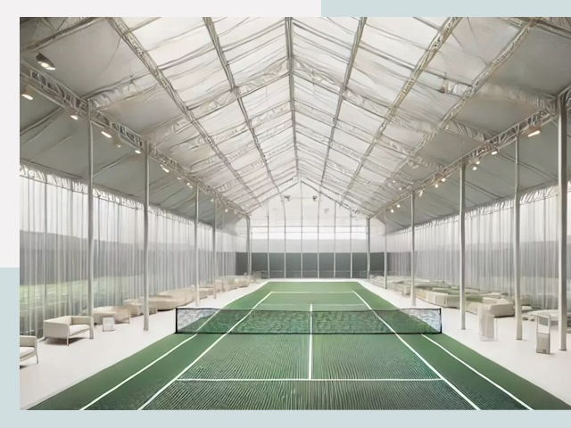 Строительство теннисных кортов в Мысках