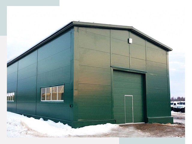 Двускатные ангары в Мысках