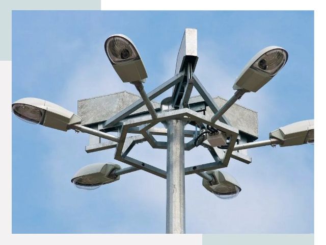 Монтаж осветительных мачт в Мысках