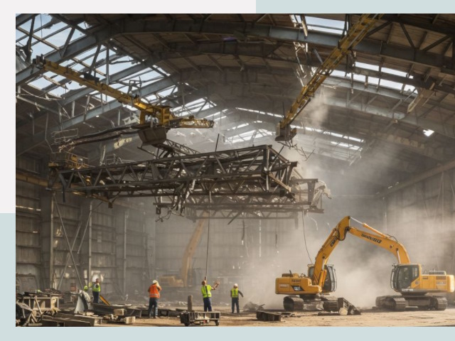 Демонтаж ангаров в Мысках от 609 руб. за м²