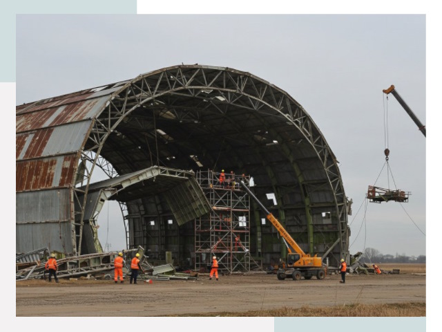 Демонтаж ангаров в Мысках